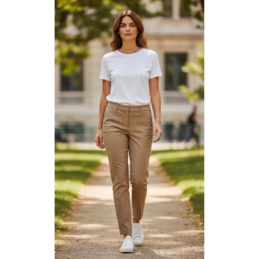 3/$10 White House Black Market The Slim Pants Womens 6L Brown Excellent Stretch